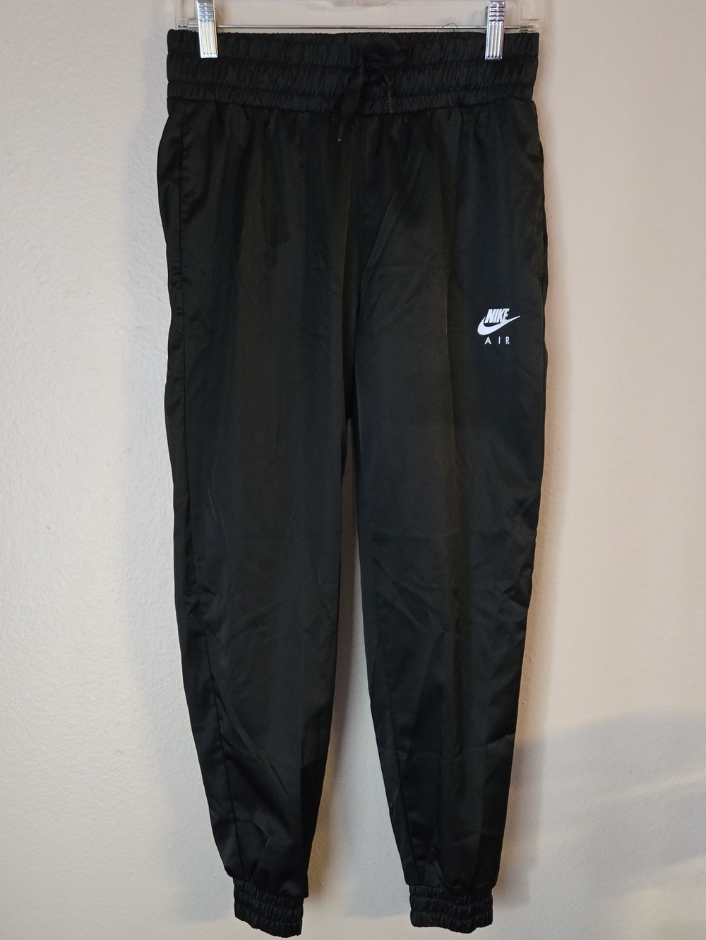 Nike Air Black Satin Joggers Women’s S Shiny Track Pants Streetwear